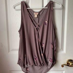 Purple floral tank top